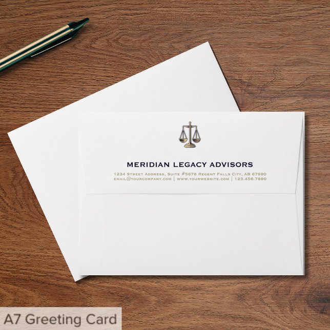 Elegant Justice Scale Logo A7 Envelope (Creator Uploaded)