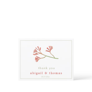 Elegant Kangaroo Paw Flower - Wedding Thank You Postcard