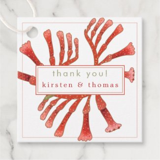 Elegant Kangaroo Paw Flowers  - Wedding Thank You Favor Tags