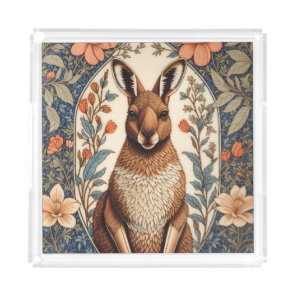 Elegant Kangaroo William Morris Inspired  Acrylic Tray
