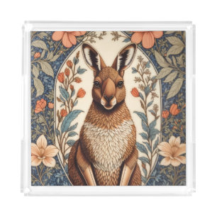 Elegant Kangaroo William Morris Inspired Acrylic Tray