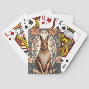 Elegant Kangaroo William Morris Inspired  Poker Cards