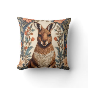 Elegant Kangaroo William Morris Inspired  Throw Pillow