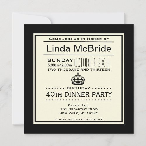 Elegant Keep Calm Birthday 5.25x5.25 Square Paper Invitation Card