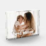 Elegant Keepsake Best Mom Ever Photo Block<br><div class="desc">Elegant Keepsake Best Mom Ever Photo Block. You can also edit the greeting and make it "Happy Birthday!"</div>