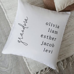 Elegant Keepsake Grandchildren Name Grandmother Throw Pillow