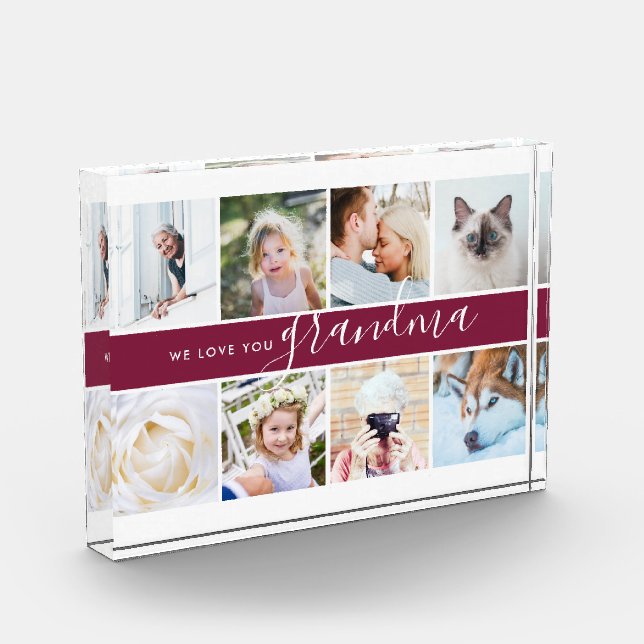 Elegant Keepsake Grandma Photo Block (Left)