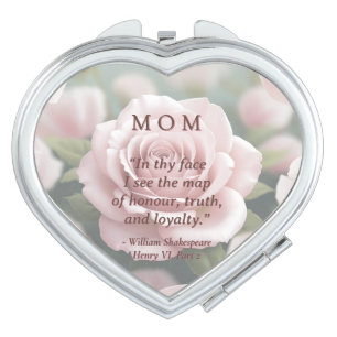 Elegant Keepsake Mom Quote Blush Pink Rose Compact Mirror