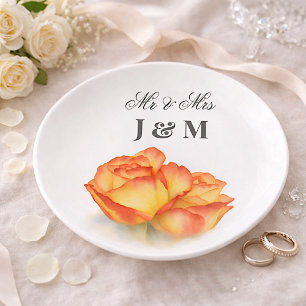 Elegant Keepsake Newlyweds Gift Bride Groom  Trinket Tray