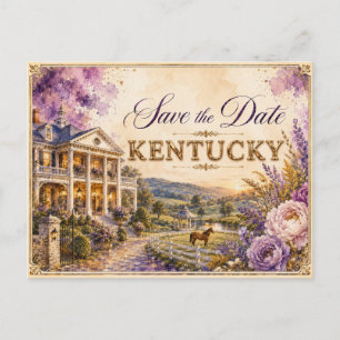 Elegant Kentucky Save the Date Wedding Invitation Postcard
