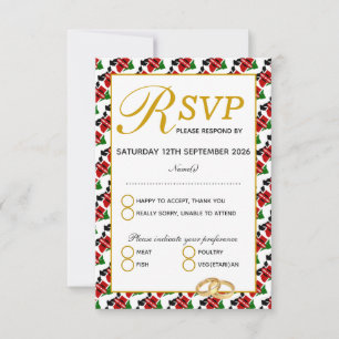 Elegant KENYA Wedding RSVP Response Card