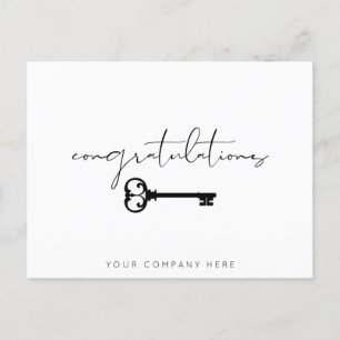 Elegant Key Congratulations New Home Real Estate   Postcard