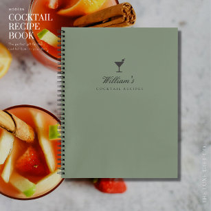 Elegant Khaki Groomsman Gift Blank Cocktail Recipe Notebook