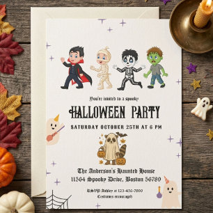 Elegant Kids Costume Party Halloween Invitation