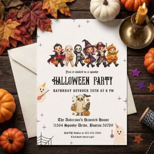 Elegant Kids Costume Party Halloween Invitation