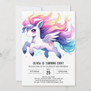 Elegant Kids Horse Birthday Invitation