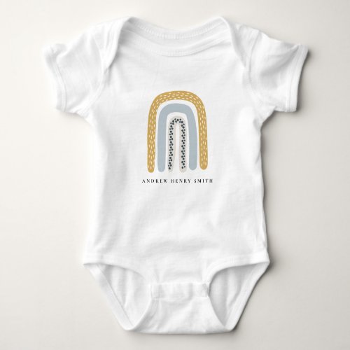 ELEGANT KIDS OCHRE BLUE BLUSH RAINBOW HEART BABY BODYSUIT