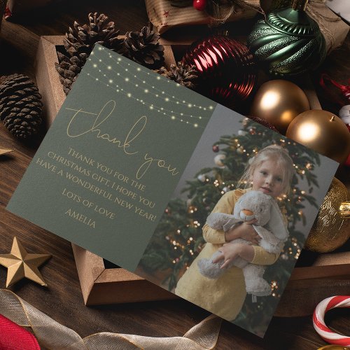 Elegant Kids Photo Christmas Thank You Card