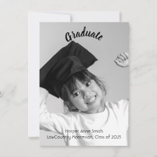 Elegant Kindergarten Graduation Announcement
