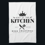 Elegant King of The Kitchen Modern Personalized Kitchen Towel<br><div class="desc">Perfect gift for your dad,  grandpa,  brother,  or any important man in your life! Easily personalize yours at home!</div>