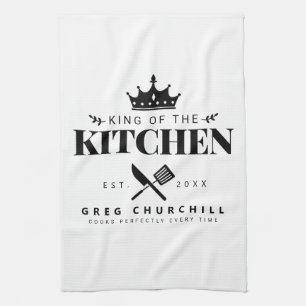 Elegant King of The Kitchen Modern Personalized Towel