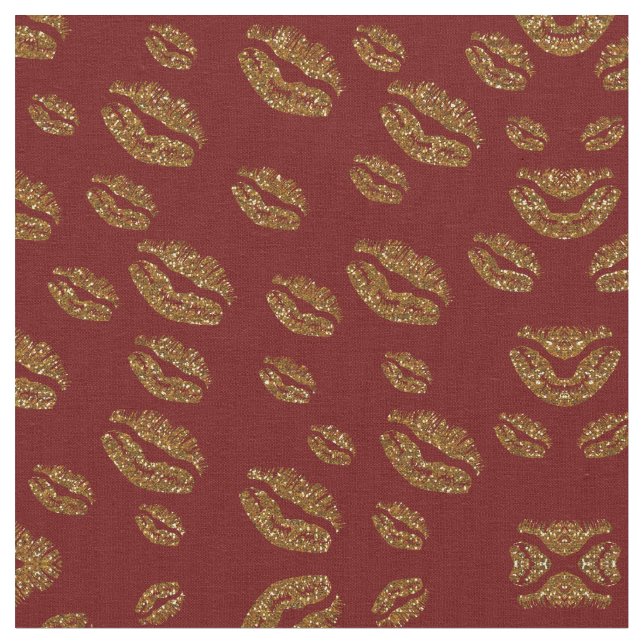 Elegant Kissing Lips Print Fabric (Close Up)