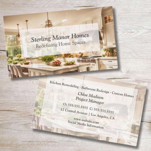 Elegant Kitchen Remodeling & Construction  Business Card (Creator Uploaded)