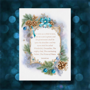 Elegant KJV Isaiah Verse Christian Christmas Foil Holiday Card