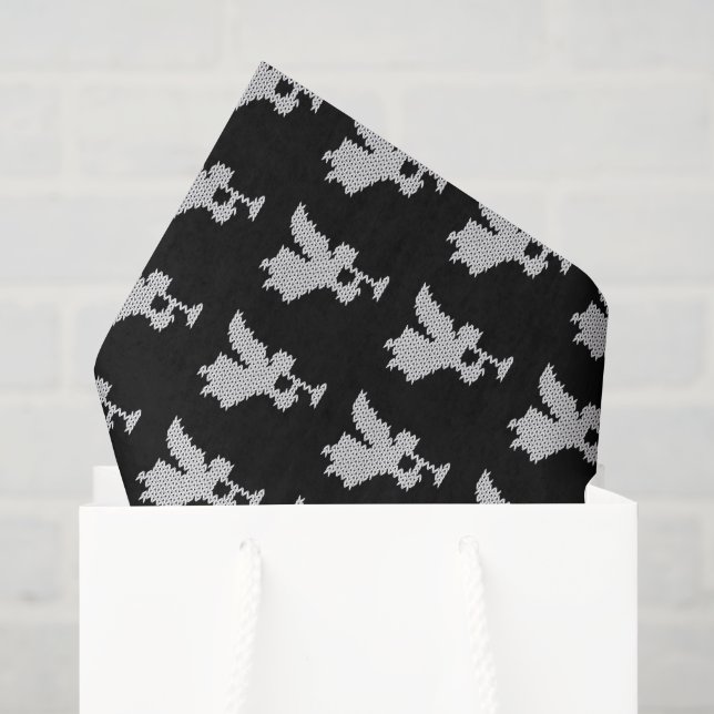 Elegant Knit Angel Ugly Christmas Sweater Knitting Tissue Paper (Gift Bag)