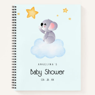 Elegant Koala Baby Shower Gift List Notebook 
