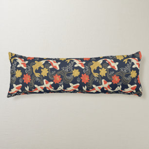 Elegant Koi Fish and Lotus Pattern Body Pillow