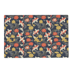 Elegant Koi Fish and Lotus Pattern Placemat