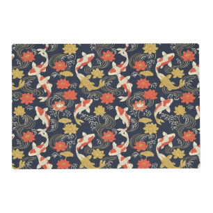 Elegant Koi Fish and Lotus Pattern Placemat