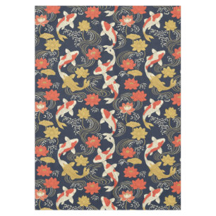 Elegant Koi Fish and Lotus Pattern Tablecloth