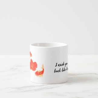 Elegant Koi Fish and Red Blossom Art | Japanese St Espresso Cup