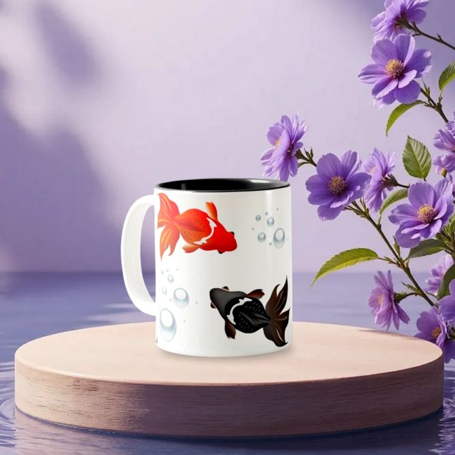  Elegant Koi Fish Zen Design – Peaceful Japanese A Two-Tone Coffee Mug (Creator Uploaded)