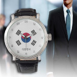 Elegant Korean Flag Watch & South Korea / Seoul<br><div class="desc">Watch: Elegant South Korea fashion watch & Korean flag with personalized text / name - love my country,  patriots / sports fans</div>