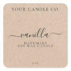 Elegant Kraft Minimalist Script Candle Label