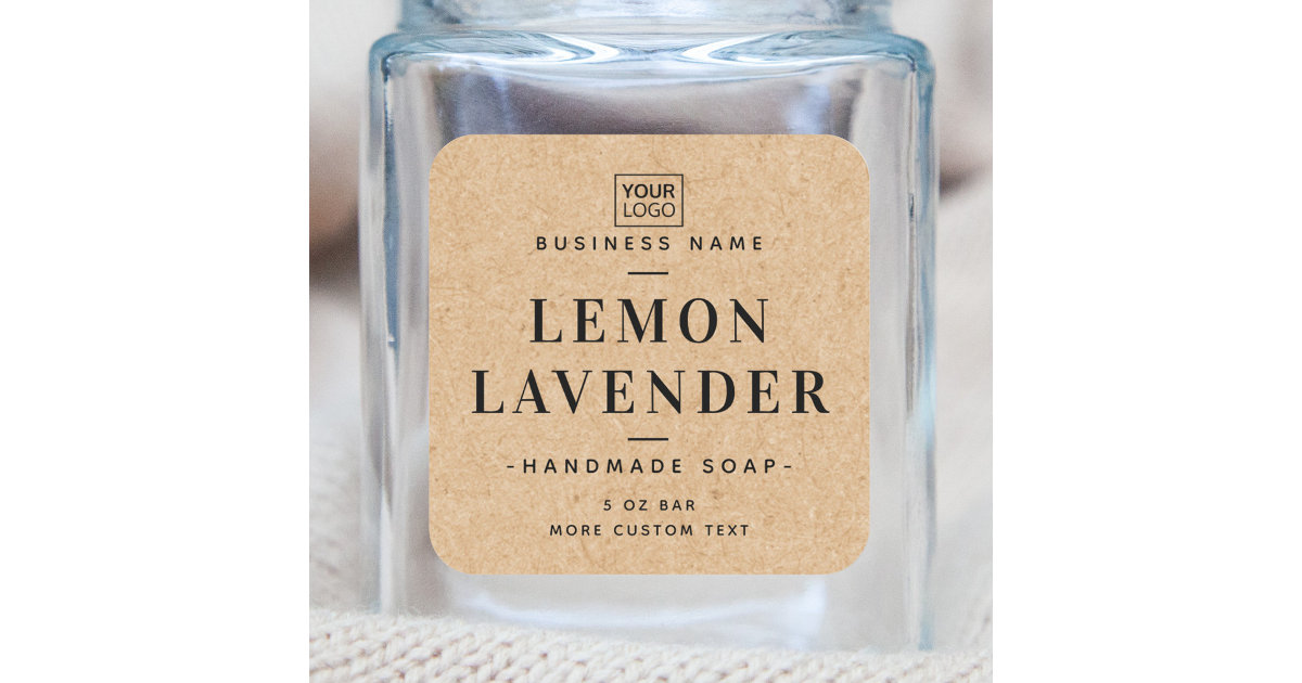Elegant Kraft paper look square product labels | Zazzle