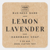 Elegant Kraft paper look square product labels | Zazzle
