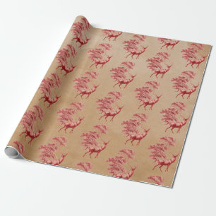 Elegant Kraft Paper Red Deer in Forest