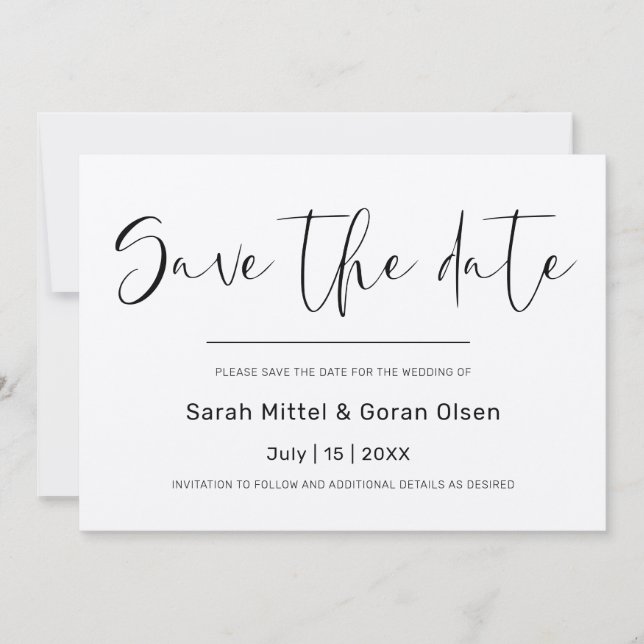  Elegant Kraft paper Save the date Invitation (Front)