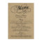 Elegant Kraft Wedding Menu Templates
