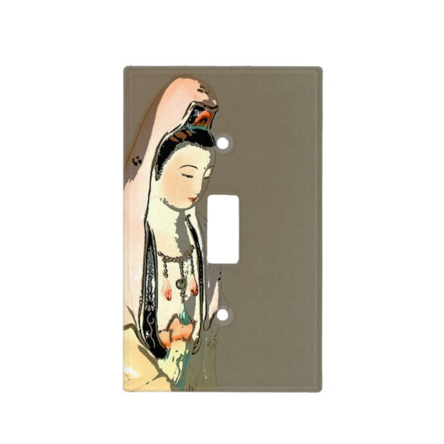 Elegant Kuan Yin Goddess of Compassion Light Switch Cover (Front)