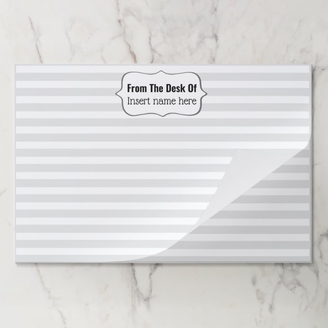 Elegant label teachers name desk lined paper pad (Folded)