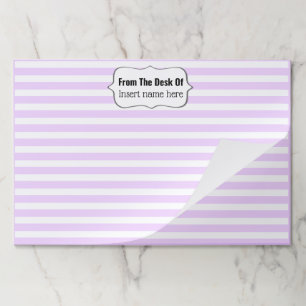 Elegant label teachers name desk lined purple paper pad