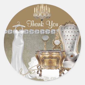 Elegant Labels For Wedding Shower Favor Thank You by PersonalCustom at Zazzle