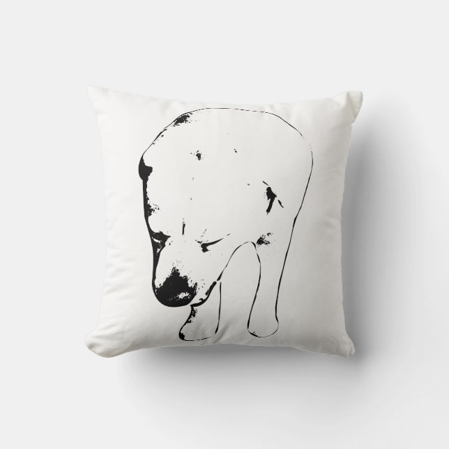 Elegant Labrador Portrait, Downcast Gaze Throw Pillow (Front)