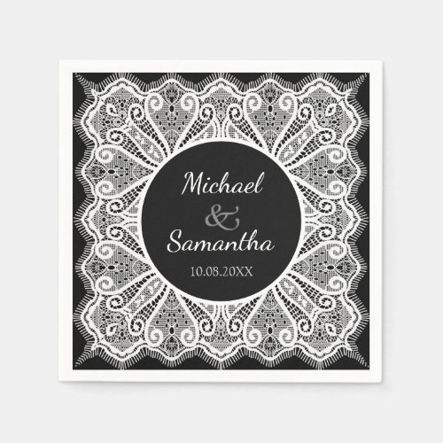 Elegant Lace and Black Custom Wedding