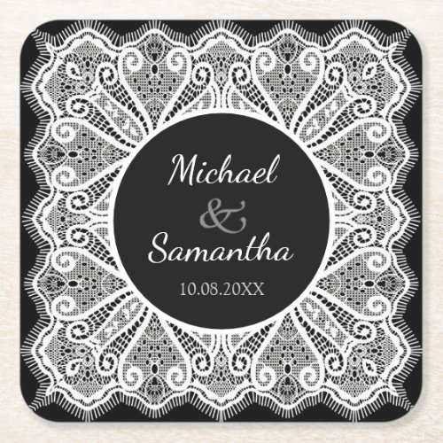 Elegant Lace and Black Custom Wedding